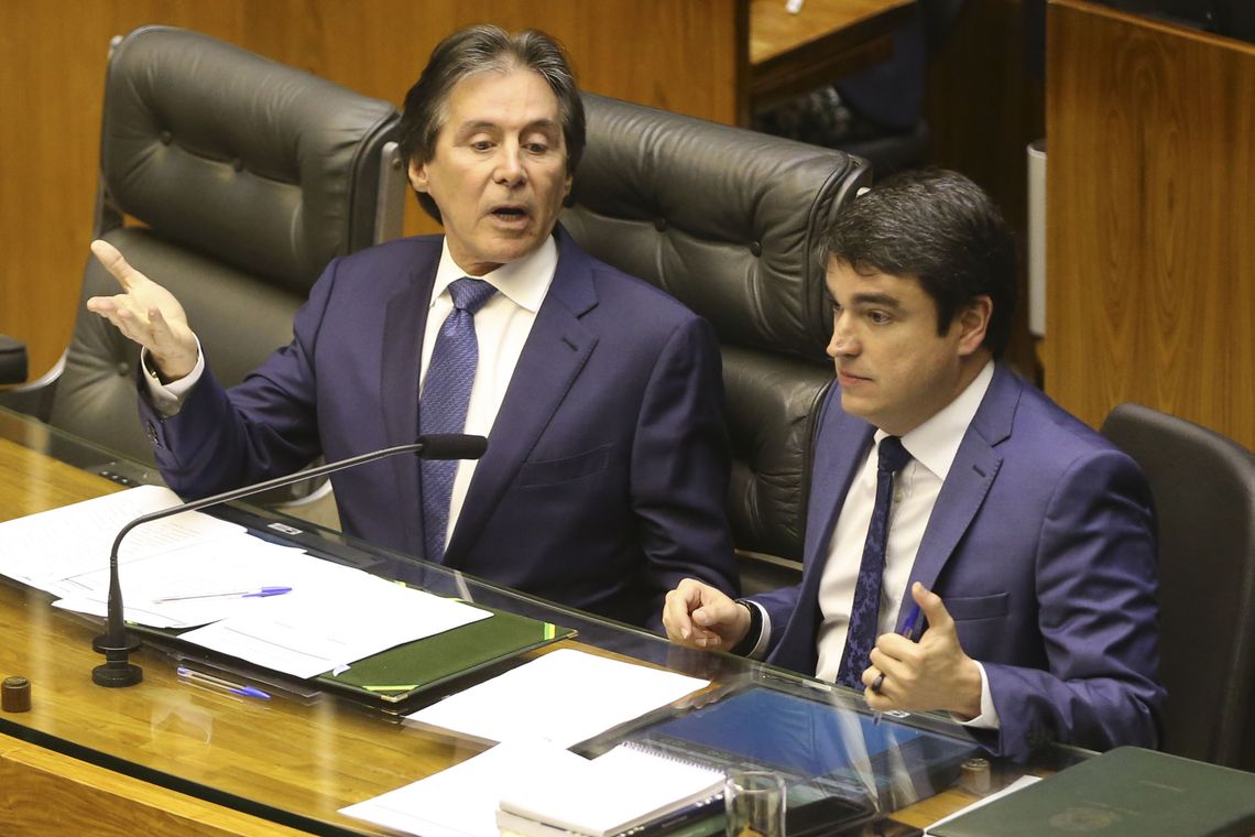 Valter Campanato/Agência Brasil O presidente do Senado, Eunício Oliveira durante sessão plenária, para apreciar e votar o projeto da Lei de Diretrizes Orçamentárias (LDO) para 2019