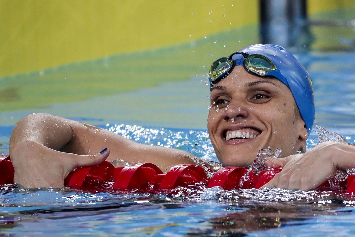 Nadadora Carolina Santiago estreia com medalha de ouro nos Jogos Parapan-Americano em Lima. 