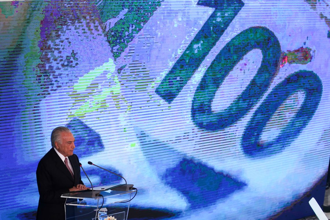Fabio Rodrigues Pozzebom/Agência Brasil Presidente Michel Temer faz balanço dos dois anos de governo, durante o evento O Brasil Voltou, no Palácio do Planalto.