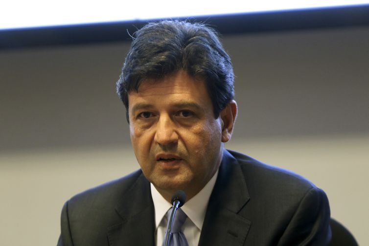 O ministro da Saúde, Luiz Henrique Mandetta, durante lançamento do projeto da rede Nacional de Monitoramento da Qualidade do ar, da campanha Respire Vida, em parceria com a ONU Meio Ambiente.