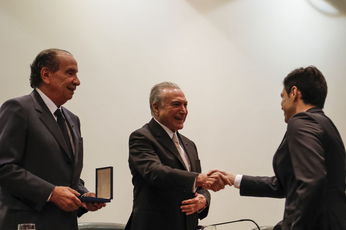 Marcos Corrêa/PR Brasília - O presidente Michel Temer e o ministro das Relações Exteriores, Aloysio Nunes, participam das comemorações do Dia do Diplomata (Marcos Corrêa/PR)