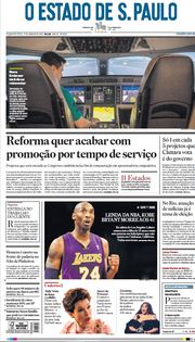 Capa do Jornal O Estado de S. Paulo Edição 2020-01-27