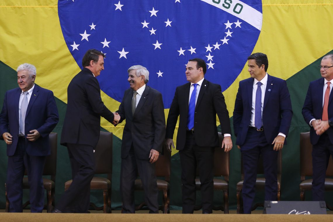 Valter Campanato/Agência Brasil O presidente Jair Bolsonaro participa da solenidade de posse do diretor-geral da Agência Brasileira de Inteligência (Abin), Alexandre Ramagem
