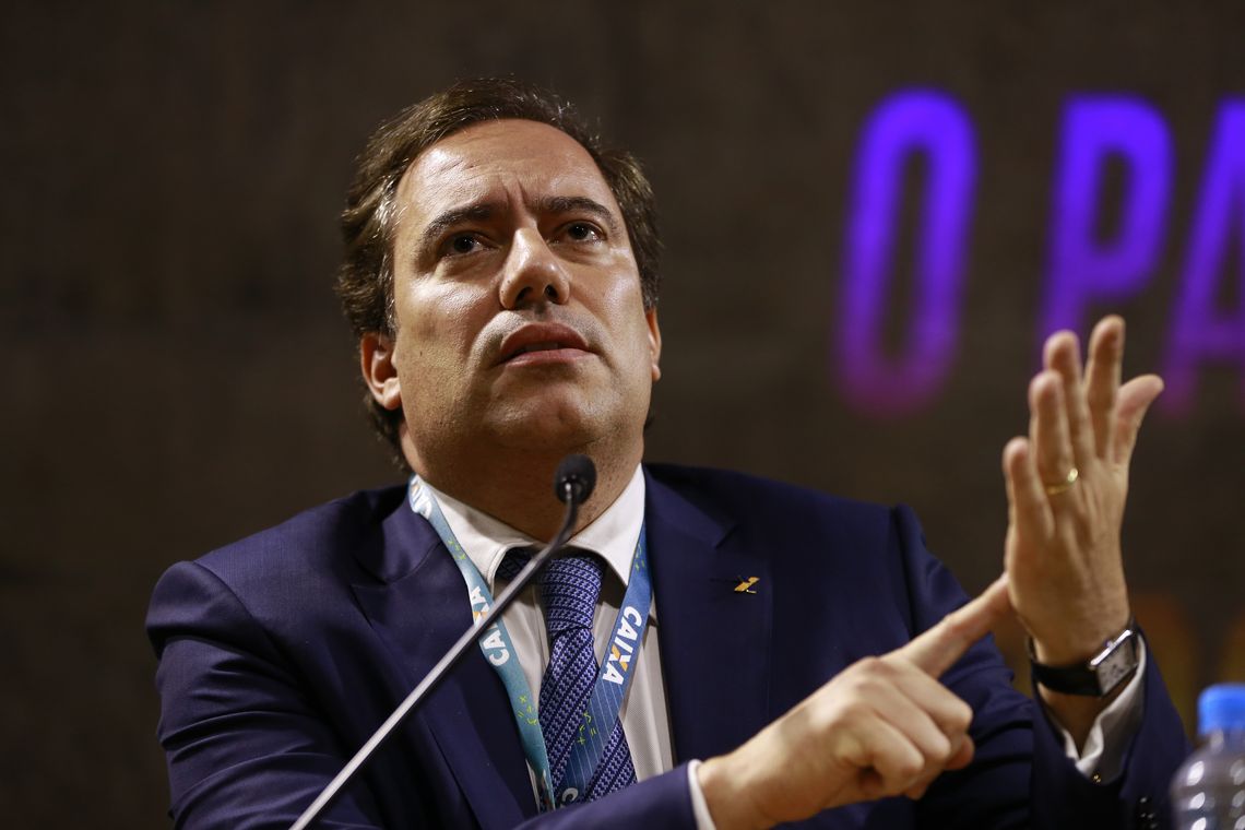 Tânia Rêgo/Agência Brasil O presidente da Caixa Econômica Federal, Pedro Guimarães, fala no Seminário