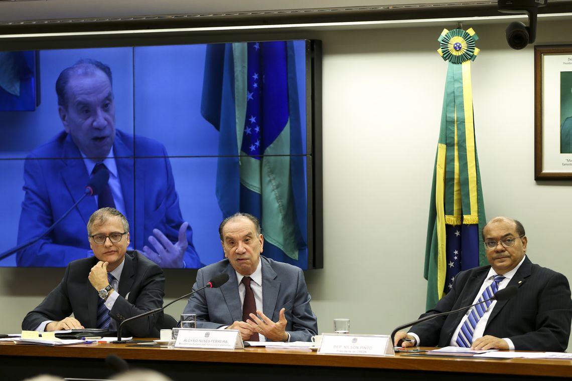 Marcelo Camargo/Agência Brasil O ministro das Relações Exteriores, Aloysio Nunes Ferreira, participa de audiência pública na Comissão de Relações Exteriores e Defesa Nacional da Câmara.