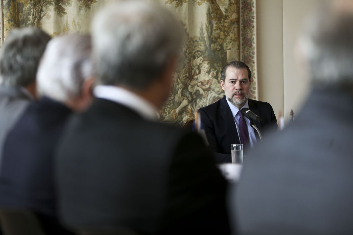Marcelo Camargo/Agência Brasil O presidente do Supremo Tribunal Federal (STF), Dias Toffoli, se reúne com os presidentes dos Tribunais de Justiça de todo o país.