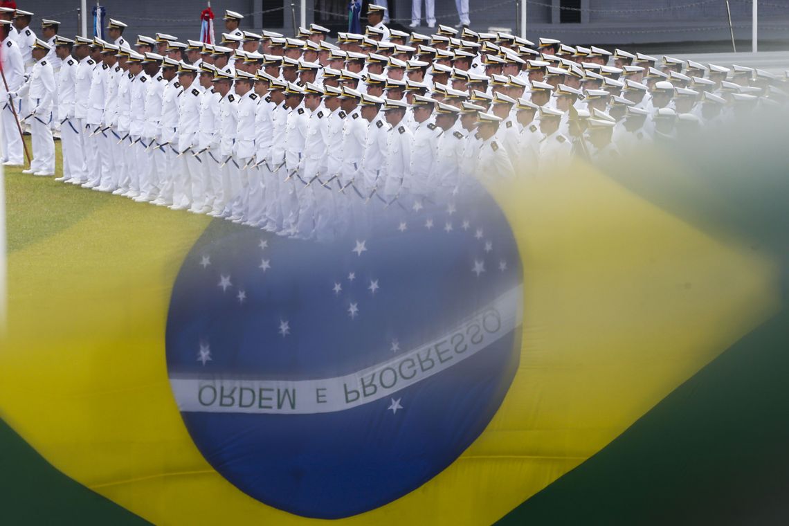 Tânia Rêgo/Agência Brasil Presidente eleito, Jair Bolsonaro, participa de solenidade de formatura de Aspirantes da Escola Naval, na Ilha de Villegagnon, Baia da Guanabara.