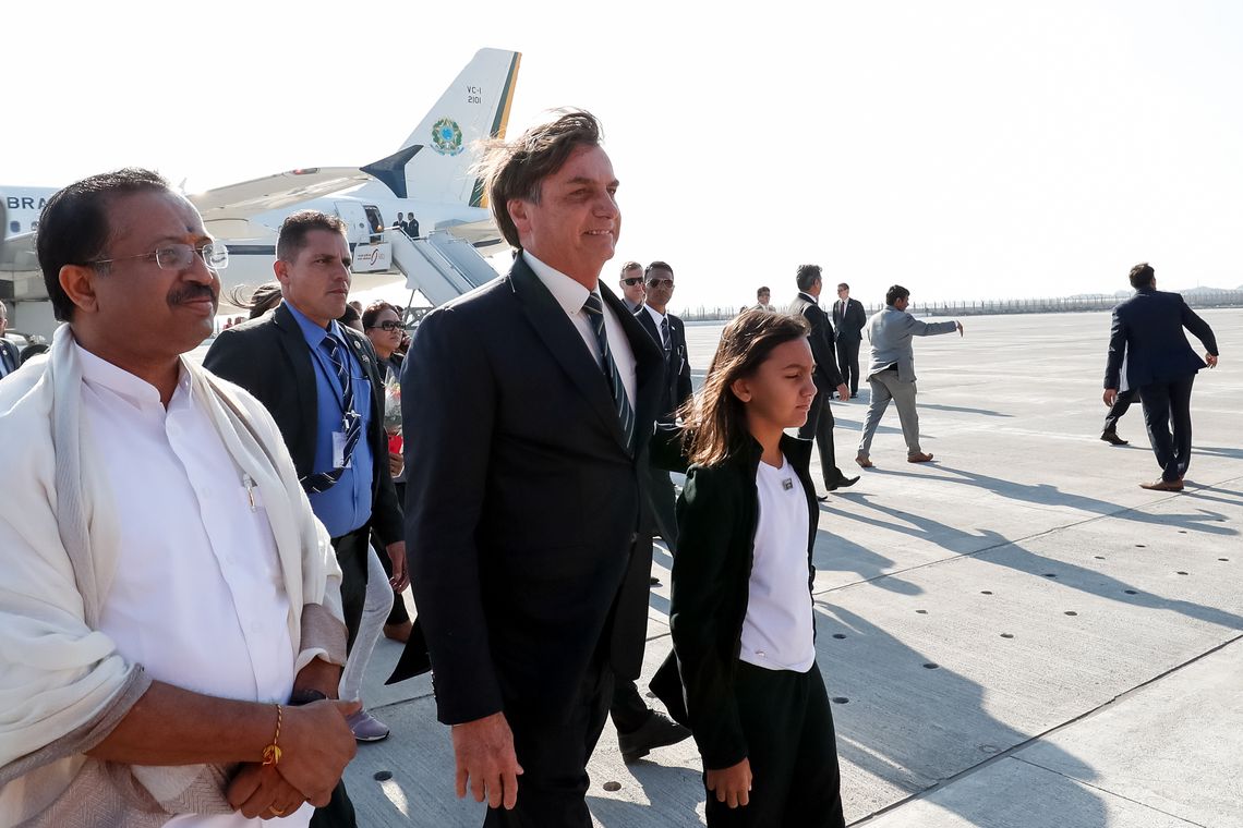  Presidente da República, Jair Bolsonaro, durante chegada a Nova Delhi na Índia, para visita Oficial.