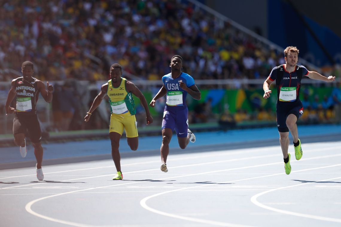 Fernando Frazão/Agência Brasil Rio de Janeiro - Rodada classificatória na prova de 100 metros rasos de atletismo dos Jogos Rio 2016, no Estádio Olímpico (Fernando Frazão/Agência Brasil)