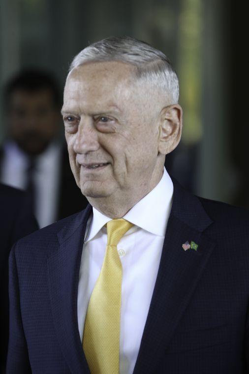 Fabio Rodrigues Pozzebom/Agência Brasil O secretário de Defesa dos Estados Unidos, James Mattis, após reunião com o ministro da Defesa, Joaquim Silva e Luna.
