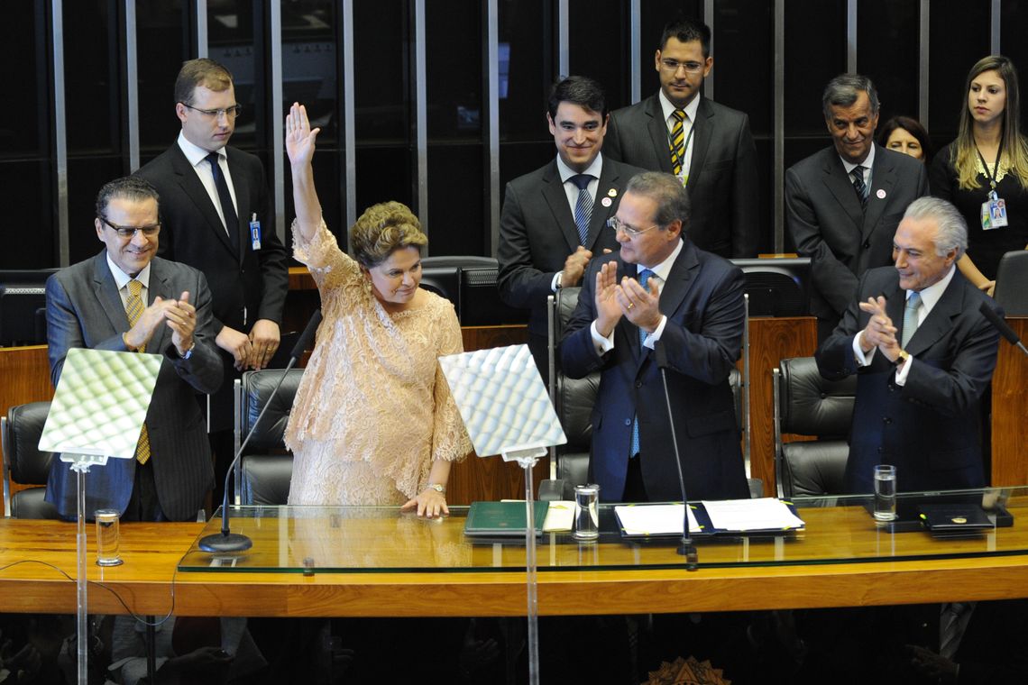 Antonio Cruz/Agência Brasi A presidenta Dilma Rousseff durante cerimônia do Compromisso Constitucional, leitura do Termo de Posse e o pronunciamento no Congresso Nacional (Antonio Cruz/Agência Brasil)