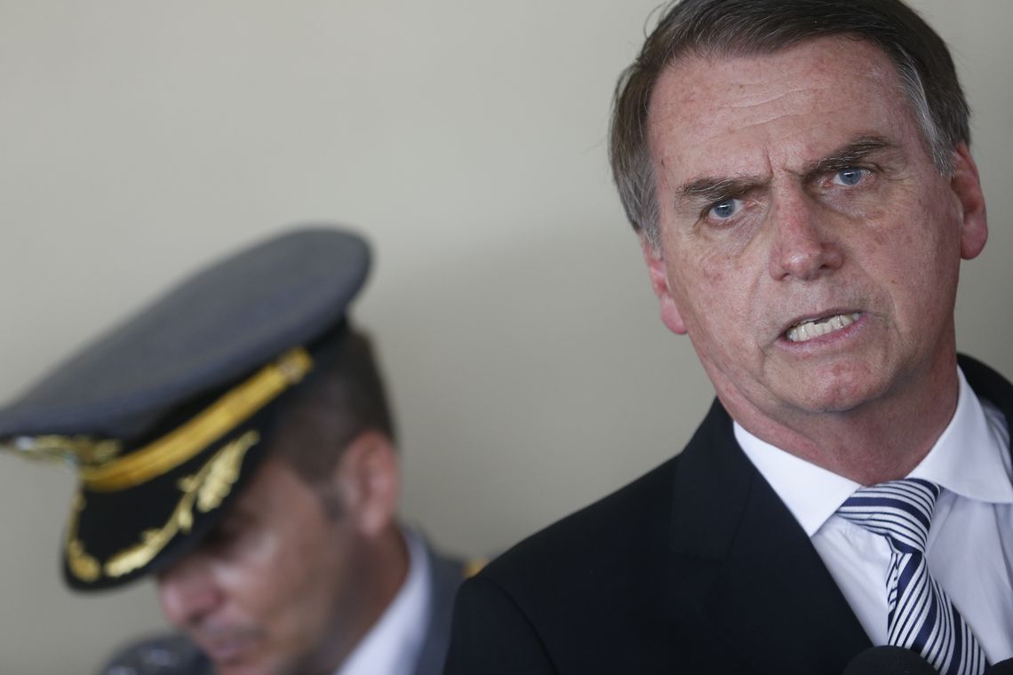 Fernando Frazão/Agência Brasil O presidente eleito Jair Bolsonaro participa da formatura e diplomação de militares na Escola de Aperfeiçoamento de Oficiais, na Vila Militar em Deodoro, no Rio de Janeiro.