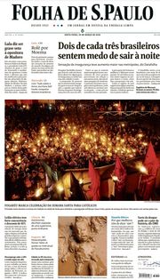 Capa do Jornal Folha de S. Paulo Edição 2024-03-29