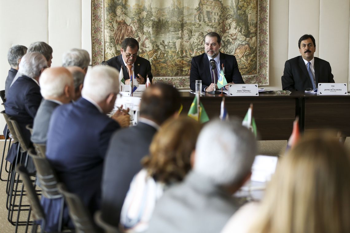 Marcelo Camargo/Agência Brasil O presidente do Supremo Tribunal Federal (STF), Dias Toffoli, se reúne com os presidentes dos Tribunais de Justiça de todo o país.