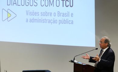 O ministro da Economia, Paulo Guedes, participa do evento Diálogos com o TCU – Visões sobre o Brasil e a Administração Pública