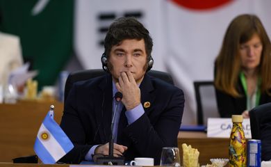 Rio de Janeiro (RJ), 18/11/2024 – O presidente da Argentina, Javier Milei durante abertura do G20, no MAM, na zona central da capital fluminense. Foto: Tomaz Silva/Agência Brasil