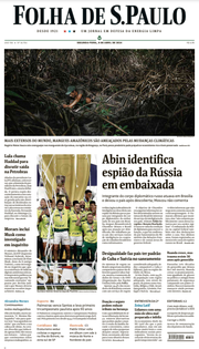 Capa do Jornal Folha de S. Paulo Edição 2024-04-08