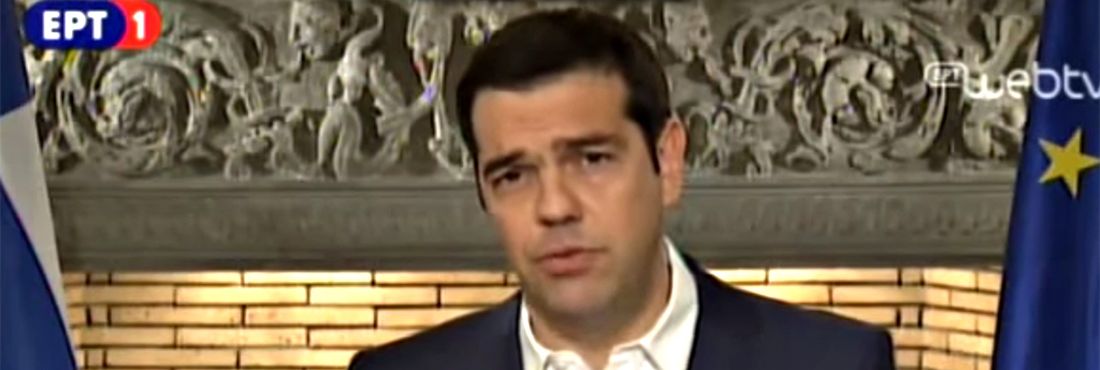 Primeiro-ministro da Grécia, Alexis Tsipras, faz pronunciamento na TV nesta sexta-feira (3)