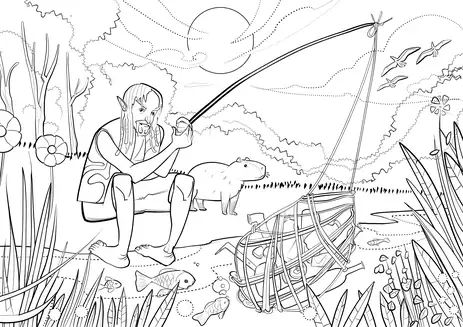 Baixe a imagem do Curupira para colorir