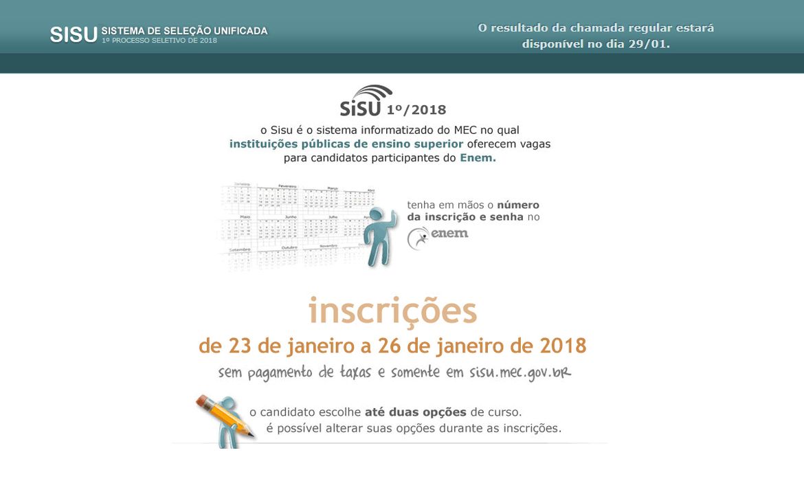 Página do Sisu na internet - Agência Brasil