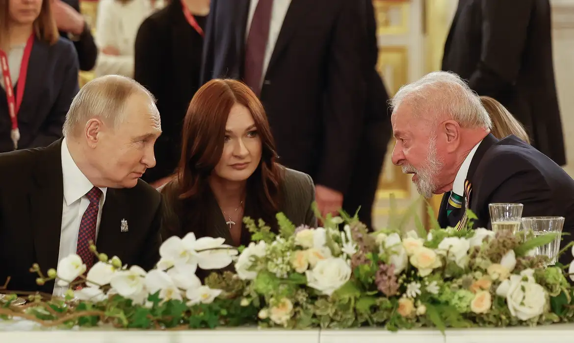 Ricardo Stuckert / PR Rússia- 08/05/2025 Presidente da República, Luiz Inácio Lula da Silva, durante jantar oferecido pelo Presidente da Federação da Rússia, Vladimir Putin.
Grande Palácio do Kremlin.
Foto: Ricardo Stuckert / PR
