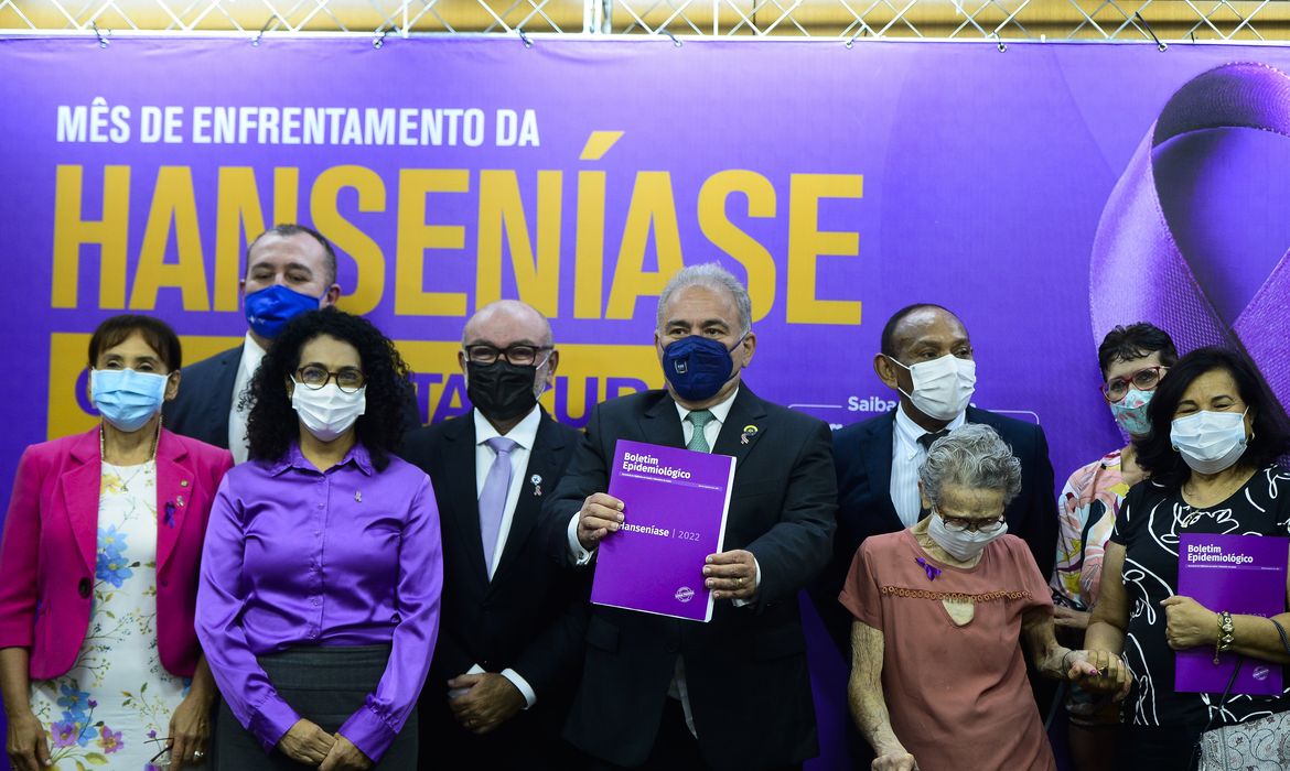 O ministro da saúde, Marcelo Queiroga, participa de cerimônia alusiva à Semana de Mobilização Nacional de Hanseníase, o chamado Janeiro Roxo