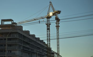 Construção de prédios residenciais e comerciais no Setor Noroeste em Brasília