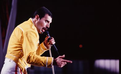 Freddie Mercury - Queen-Konzert - 19.07.1986 - Freddie Mercury am 19. Juli 1986 beim legendären Queen-Konzert anlässlich