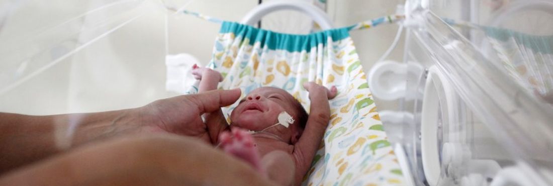 Pequena rede usada no tratamento de bebês prematuros