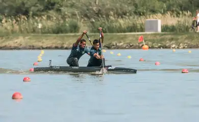 Hungria - 10/05/2026 - Dupla brasileira conquista bronze em etapa da Copa do Mundo de canoagem
Jacky Godmann e Gabriel Assunção vão ao pódio no C2 500m em Svezed, na Hungria. Foto: @braca_paddles