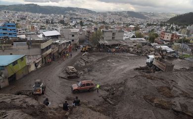 Landslide after torrential rains in Quito