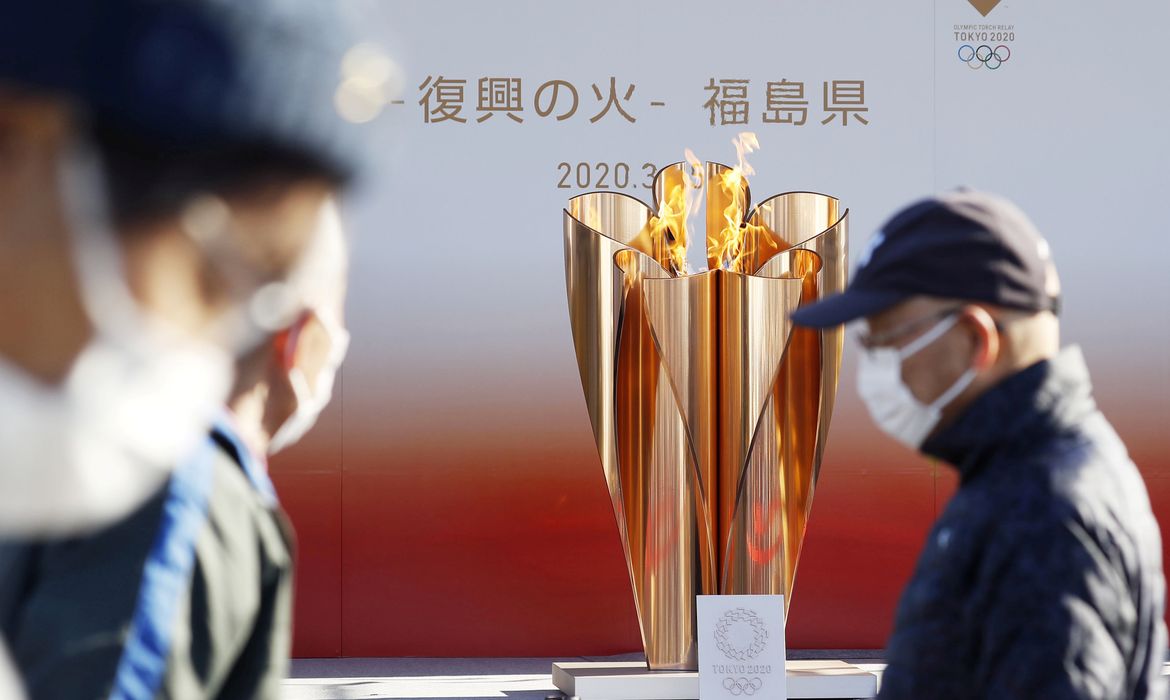 Chama olímpica é exibida em Fukushima