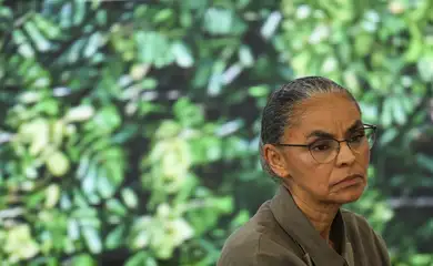 Brasília (DF), 05/06/2024 - A ministra do Meio Ambiente, Marina Silva, durante entrevista coletiva nesta quarta-feira (5), Dia Mundial do Meio Ambiente. Foto: Marcelo Camargo/Agência Brasil