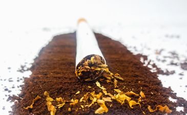 Imagem de cigarro em primeiro plano