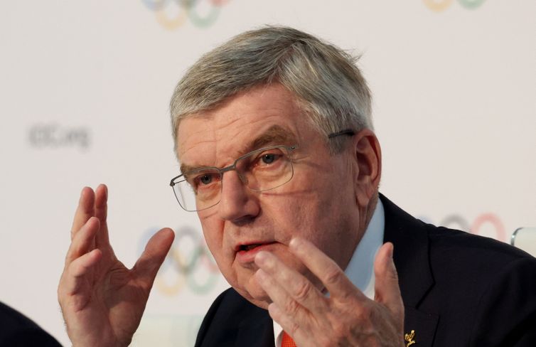 Presidente do COI Thomas Bach 
17/3/2025    REUTERS/Louisa Gouliamaki