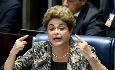 Brasília - Presidente afastada Dilma Rousseff, faz sua defesa durante sessão de julgamento do impeachment no Senado(Wisom Dias/Agência Brasil)