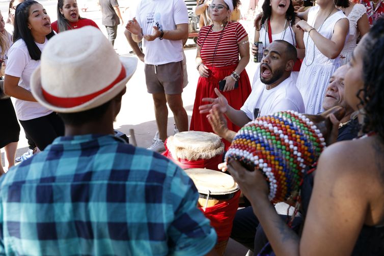 Bruno Peres/Agência Brasil Brasília (DF), 07/09/2025 - Manifestação Exu, celebra resistência dos povos de terreiros e pede o fim da intolerância religiosa. Foto: Bruno Peres/Agência Brasil