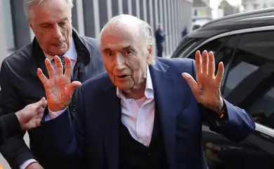 Ex-presidente da Fifa Joseph Blatter em Muttenz
 25/3/2025     REUTERS/Stefan Wermuth