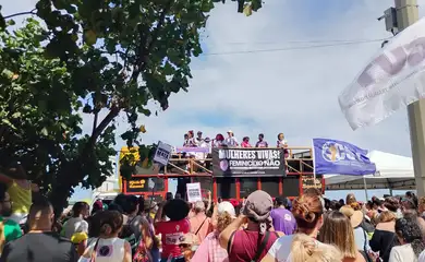 Rio de Janeiro (RJ), 07/12/2025 - ato contra feminicío em Copacabana 071225
Foto: Cristina Indio do Brasil/Agência Brasil
