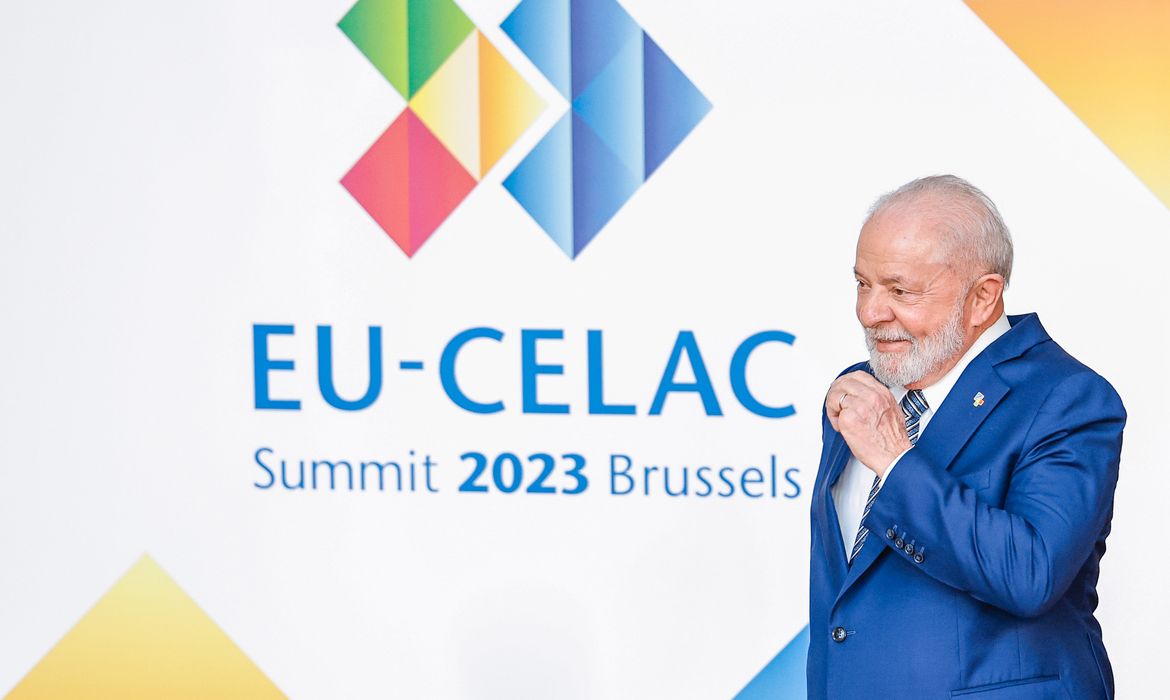 Bruxelas, Bélgica, 17.07.2023 - Presidente da República, Luiz Inácio Lula da Silva, durante sessão de abertura da III Cúpula CELAC-UE. Edifício Europa – Bruxelas - Bélgica. Foto: Ricardo Stuckert/PR