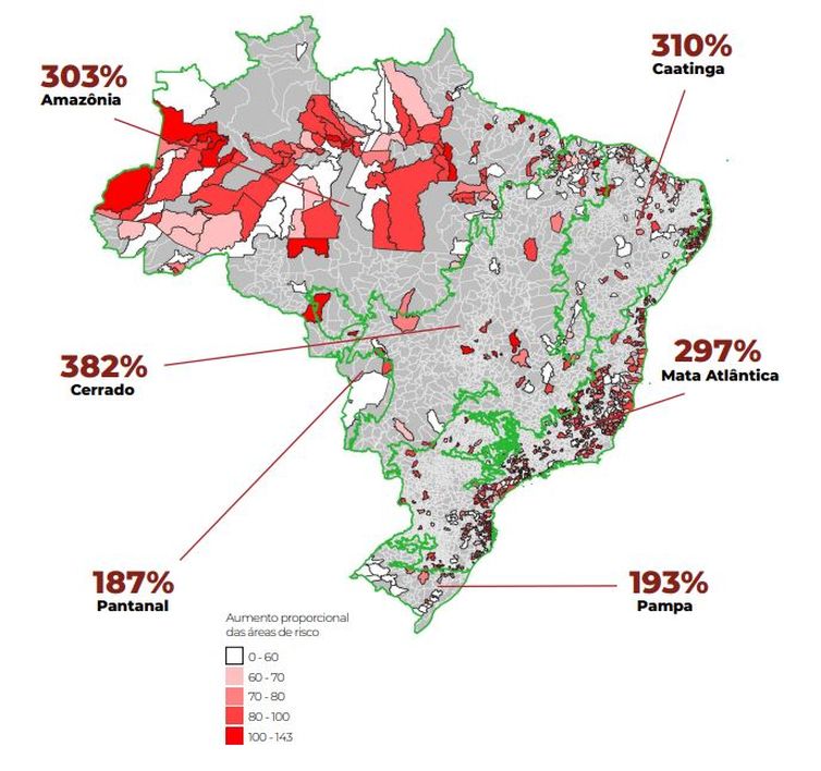 Destaques do Mapeamento Anual das áreas urbanizadas no Brasil entre 1985 e 2021