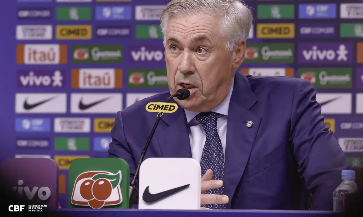 Carlo Ancelotti, segunda convocação - em 25/08/2025 - últimos dois jogos das Eliminatórias