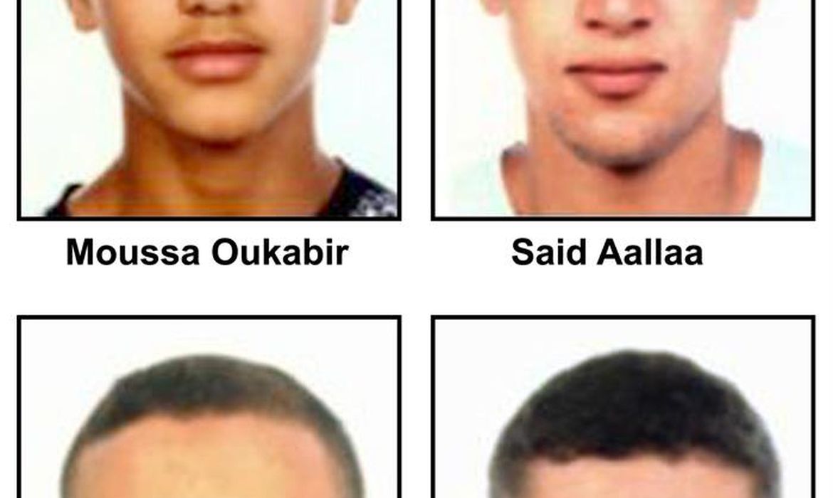 Moussa Oukabir, no alto à esquerda, teria sido morto num confronto com a polícia em Cambrils