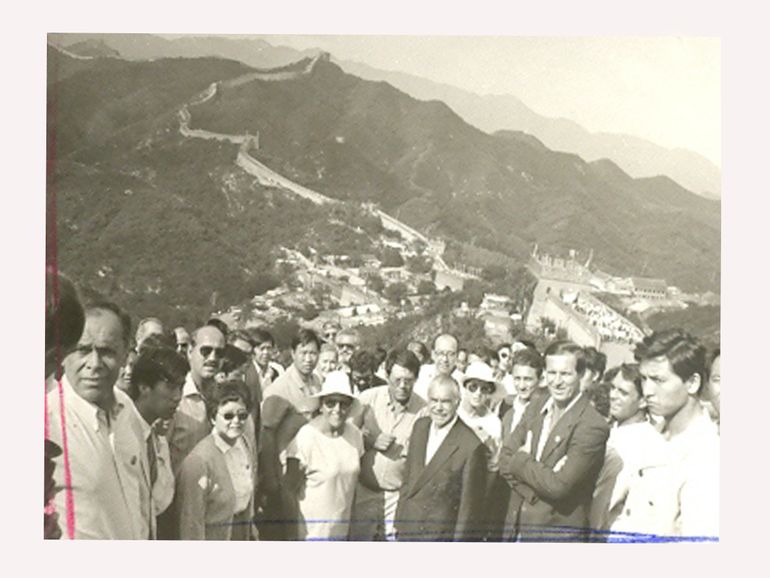 O presidente José Sarney e a mulher, Marly, durante visita às Muralhas da China. Foto de Gervásio Baptista