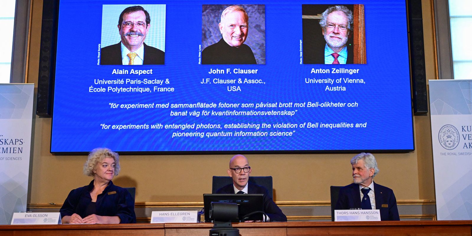 Le prix Nobel de physique décerné à des scientifiques français, américains et autrichiens