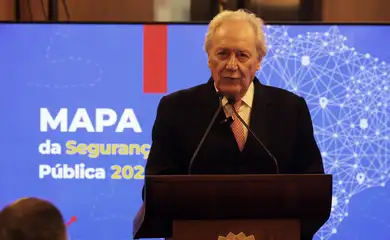 Brasília (DF), 11/06/2025 -  O ministro da Justiça e Segurança Pública, Ricardo Lewandowski, apresenta os dados do Mapa de Segurança Pública 2025 (ano-base 2024). A publicação é produzida a partir dos dados enviados pelos estados e pelo Distrito Federal, por meio do Sistema Nacional de Informações de Segurança Pública (Sinesp). Foto: Antonio Cruz/Agência Brasil