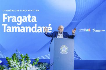 Itajaí (SC) 09.08.2024 - Presidente da República, Luiz Inácio Lula da Silva, durante cerimônia de Lançamento da Fragata Tamandaré, no Estaleiro Thyssenkrupp. Itajaí - SC.  Foto: Ricardo Stuckert / PR