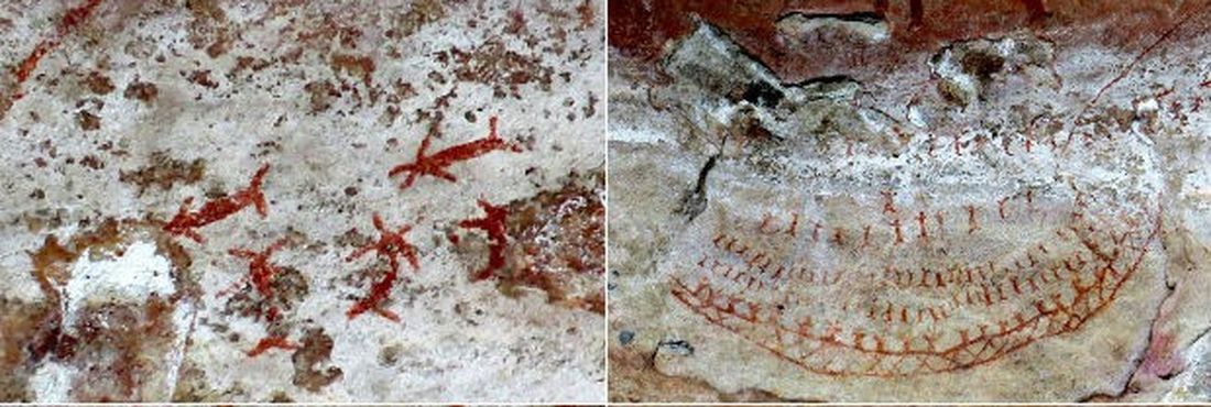 Desenhos rupestres de 4 mil anos atrás são encontrados na Serra do Piraí, no interior do Paraná