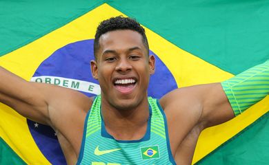 Paulo André Camilo de Oliveira, medalha de prata nos 100m do atletismo nos Jogos Pan-Americanos Lima 2019.
