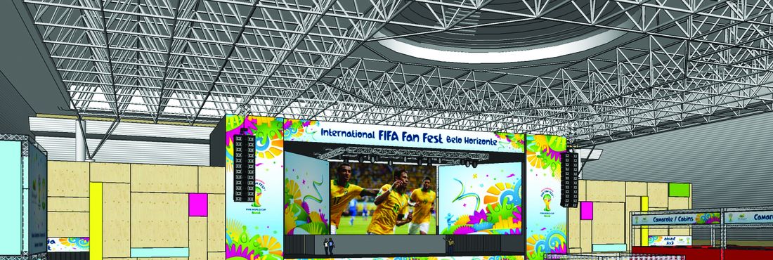 A Arena Belo Horizonte Fifa Fan Fest será montada nos três pavilhões do Expominas